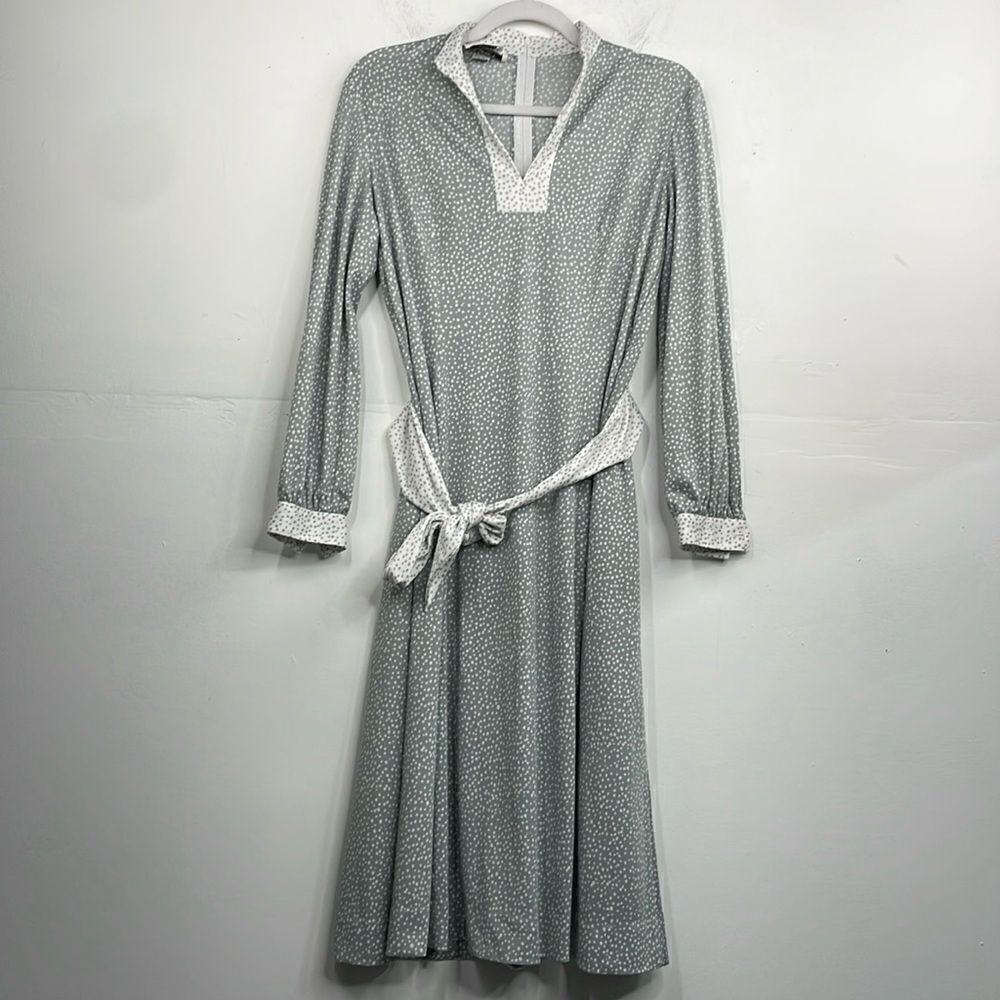 Vintage The Wilroy Traveller Polka Dot A line Dress with Belt size Small